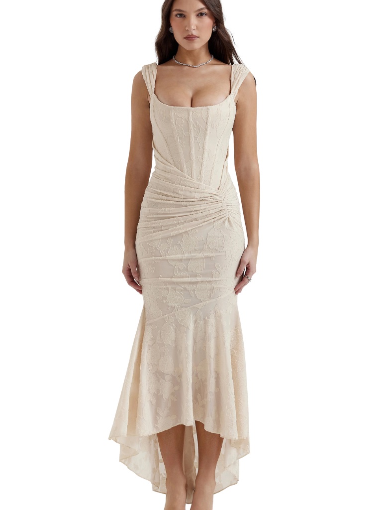 Cesca Floral Ruched Corset Dress By House Of Cb — image 2 of 8